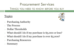 Organizational Structure - Procurement Services