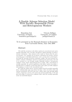 A Double Adverse Selection Model With Socially Responsible Firms