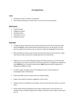 KS1 Dodgeball Rules Teams &bull; 10 players per team