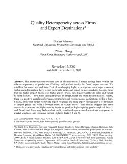 Export Prices and Heterogeneous Firm Models.