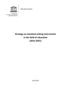 Strategy on standard-setting instruments in the field of education