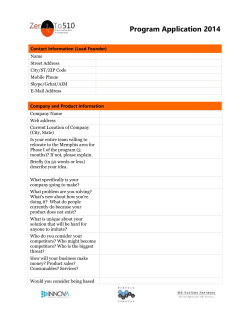 Program Application 2014