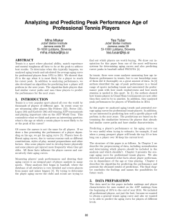 Analyzing and Predicting Peak Performance Age of