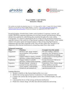 Lake Mixing Module: Instructor`s Manual