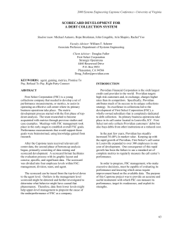 scorecard development for - Department of Systems and Information