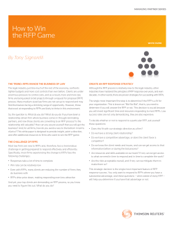 How to Win the RFP Game