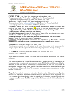 Manuscript Template - International Journal of Research