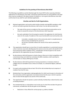 Guidelines for the granting of Discretionary Rate Relief Charities