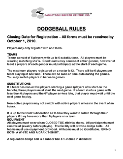 dodgeball rules - Saskatoon Soccer Centre