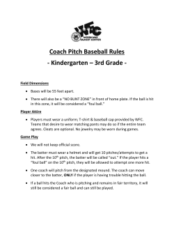 Coach Pitch Baseball Rules - Kindergarten – 3rd Grade