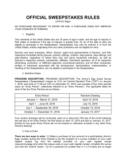 official sweepstakes rules