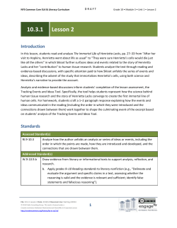 Grade 10 ELA Module 3, Unit 1, Lesson 2