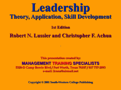 Leadership Theory, Application, Skill Development 1st Edition