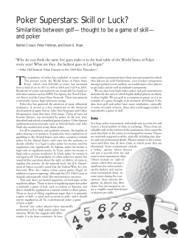 Poker Superstars: Skill or Luck? - The University of Chicago Booth