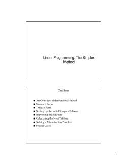 Linear Programming: The Simplex Method