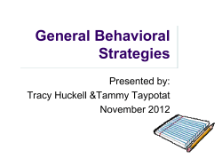 General Behavior Strategies Presentation