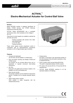 ACTIVAL Electro-Mechanical Actuator for Control Ball Valve