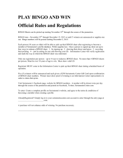 PLAY BINGO AND WIN Official Rules and Regulations