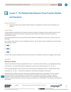 Grade 6 Mathematics Module 2, Topic A, Lesson 7