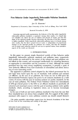 Firm Behavior Under Imperfectly Enforceable Pollution