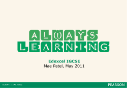 Edexcel IGCSE Economics - Pearson Schools and FE Colleges