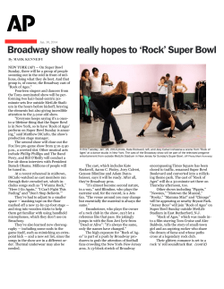 Broadway show really hopes to `Rock` Super Bowl