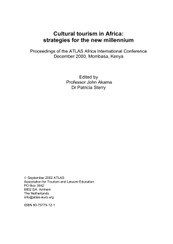 Cultural tourism in Africa: strategies for the new millennium