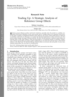 Trading Up: A Strategic Analysis of Reference Group