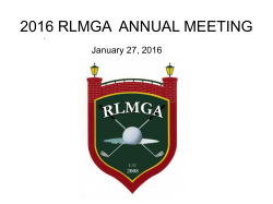 RLMGA Budget - 2016 Receipts