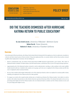 did the teachers dismissed after hurricane katrina return to public