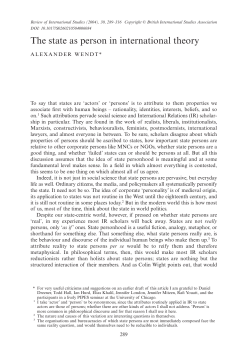 The state as person in international theory
