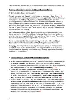 Planning in East Devon and the EDBF