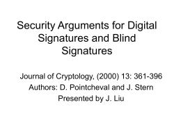 Security Arguments for Digital Signatures and Blind Signatures