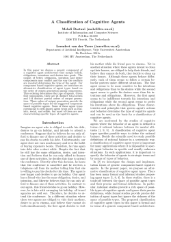 A Classification of Cognitive Agents