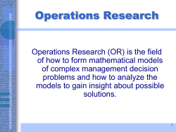 Operations Research 1