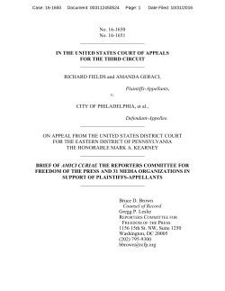Amicus Brief of Reporters` Committee for Freedom of the Press