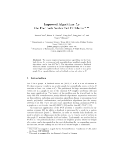 Improved Algorithms for the Feedback Vertex Set Problems * **