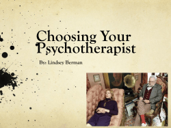 Choosing Your Psychotherapist