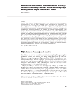 The MIT Sloan LearningEdge management flight simulators, Part