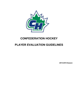 CONFEDERATION HOCKEY PLAYER EVALUATION GUIDELINES
