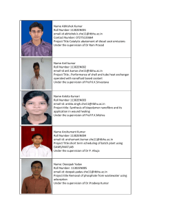 Name Abhishek Kumar Roll Number 11302EN001 email