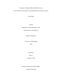 Evaluation of Student Skills and Beliefs Survey