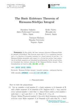 The Basic Existence Theorem of Riemann-Stieltjes