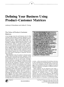Defining Your Business Using Product-Customer