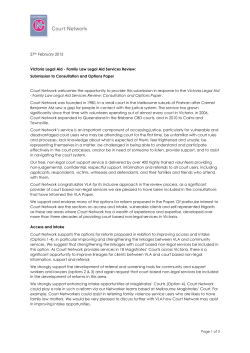 Court Network submission to VLA Family Law Legal Aid Services