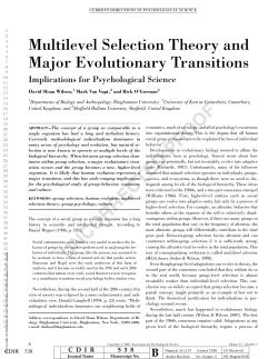 Multilevel Selection Theory and Major Evolutionary Transitions