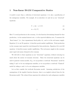 1 Non-linear IS-LM Comparative Statics