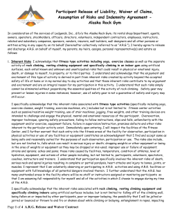 Participant Release of Liability, Waiver of Claims, Assumption of