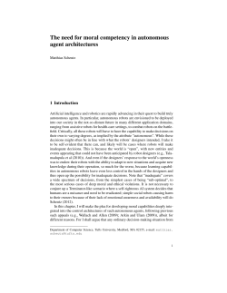 The need for moral competency in autonomous agent architectures