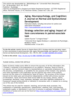 Strategy selection and aging Impact of item concreteness in